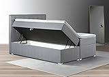 Tesla Dreams Adler Boxspringbett mit bettkasten 180x200 - Stauraum 1,00 m3, Taschenfederkern-Matratzen H3, Topper Latex-3D, G