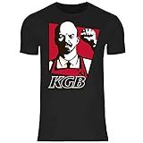 wowshirt Herren T-Shirt KGB Lenin Putin Sowjetunion Russland Gulag Propaganda CCCP, Größe:5XL, Farbe:Black