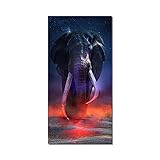 WSKKK Elefant Bunte Tierdrucke Auf Leinwand Poster Wandkunst Bild Wohnzimmer Dekoration 20x40cm R