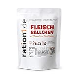 ration1 Fleischbällchen mit Basmati und Tomatensauce - Großpackung mit 15x 400g - Fertiggericht 10 Jahre haltbar ab Herstellung (MHD 05/2031)! Glutenfrei & Laktosefrei! Keine weiteren Zutaten nötig!