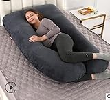 Avalita Schlafen auf dem Seitenkissen, Kissen während der Schwangerschaft, U-förmiges Kissen, Kissen, Kissen für Schwangere 130x70cm-schwarz_70x130