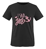Comedy Shirts - I Said yes Anker - Mädchen T-Shirt - Schwarz/Rosa Gr. 152-164