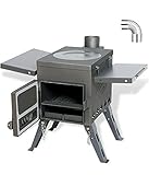 JWYing Mehrzweck-Campingkocher Campingkocher Campingzeltofen Tragbarer Holzofen für Zelt, Unterstand, Camping Heizung und Kochen, inklusive Edelstahl W