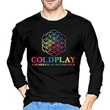 QDGERWGY Coldplay A Head Full of Dreams Tour Herren Fashion 100% Baumwolle Langarm Baseball T-Shirts, Schwarz , L