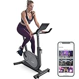 RENPHO KI Smart Heimtrainer Ergometer Indoor-Fahrrad mit Automatischem Widerstand, Stationäres Fahrrad mit FTP Power Training, Szenisches Fahren für Heimtraining, Bluetooth Kompatibel mit Zw