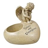 generich Grabschmuck Engel auf Herz mit Öllichthalter Creme | Geliebt | Grabdeko 18