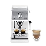De'Longhi Active Espresso Siebträger ECP 33.21.W – professionelle Esspressomaschine mit Aluminium-Finish, inkl. traditioneller Milchschaumdüse, Tassenwärmer & Heißwasserfunktion, Weiß