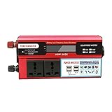 SGSG 1000W Wechselrichter 2000W Peak DC 12V/24V bis 110V/220V AC Autokonverter 12V Wechselrichter 5V 2A 4 USB 2 AC-Buchsen Modifizierter Sinus-Wechselrichter mit LCD-Display