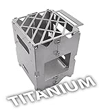 Campingkocher Faltbarer TITANIUM Hobo Kocher Outdoor Survival Holz Spiritus Alkohol Klapp Tragbarer Mini Herd Grill aus TITAN. Auch für Esbit Tabletten und Trangia Spiritusbrenner geeig