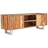 vidaXL TV Schrank Sheesham Massivholz mit Honig-Finish Fernsehschrank Lowb