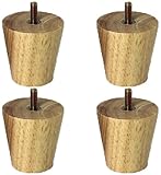 ZZYE Möbelfüße Holztisch-Beine Set von 4 konischen Ersatzmöbelbeine for Schlafsofa-Kabinett Holzfarbe Gummi-Holzmöbel-Beine M10-Gewinde-Ersatz Tischfüße (Size : 6 cm)