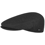 Lipodo Inglese Classic Flatcap Damen/Herren - Flat Cap Made in Italy - Unifarbene Wintercap mit Wolle - Schirmmütze Herbst/Winter - Schiebermütze schwarz 59