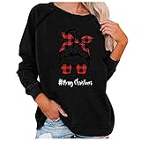Weihnachten Herbst Damen Kleidung Lange Pullover langes Sportshirt Damen Damen Shirt Langarm v-Ausschnitt Batik Pullover Damen Bluse rosa Damen Pullover Glitzer Damen Jumper Damen Taschen für F