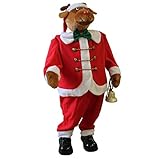 lux.pro XXL Weihnachts-Elch singend & tanzend 120cm groß Weihnachts-Deko lebensgroß Rentier-Figur Stehend mit Musik & Bewegung Nikolaus-E