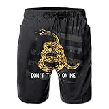 ZORIN Herren Badehose Beach Board Shorts American Flag Snake Do Not Tread On Me Elastische Taille, weiß, XXL