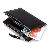 Yongkanghappy Portemonnaie Herren RFID Portemonnaie Herren RFID Blocking Wallet Brieftasche für Männer Herren Designer Geldbörsen Braune Lederbrieftasche Black