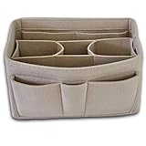 Handtaschen-Organizer 2 in1 aus Filz Geldbörse-Organizer Taschen Organisator Einsatz mit Innentasche Taschenorganizer für Handtasche - Beige M