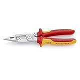 KNIPEX Elektro-Installationszange 1000V-isoliert (200 mm) 13 96 200, Mehrfarbig