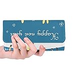 Einzigartige benutzerdefinierte Weihnachtskarte Moose Frauen Trifold Brieftasche Lange Geldbörse Kreditkarteninhaber Fall H