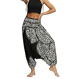 LRWEY Locker sitzende Yogahose für Damen, lockere Yogahose, lockere Hose, Jumpsuits, weiß, O