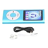 BigKing MP3-Player,Aluminiumlegierung USB-MP3-Player 1,8-Zoll-Farbbildschirm Multifunktionaler tragbarer Walkman-MP3-Musik-Player mit kabelgebundenem Headset(Blau)