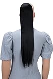PRETTYSHOP 60cm Haarteil Zopf Pferdeschwanz Haarverlängerung Glatt Schwarz HC9