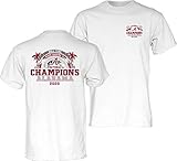 The Blue Brand NCAA Alabama Crimson Tide Herren T-Shirt Alabama Crimson Tide National Champs 2020–2021 Back White, Alabama Crimson Tide White M