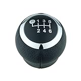 L&P A279-3 Schaltknauf Schalthebel Leder Hebel 6 Gang Schwarz Chrom Knauf M12 Feingewinde kompatibel mit Toyota Auris E15 E18 Avensis T25 T27 Corolla E14 Yaris P9 P13 Plug Play E
