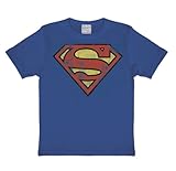 Logoshirt DC Comics - Superheld - Superman Logo T-Shirt Kinder Jungen - blau - Lizenziertes Originaldesign, Größe 104/116, 4-6 J