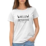 Hello Detective Lucifer Morningstar Damen Weißes T-Shirt Size XXL