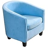 YSLLIOM Sesselbezug Sesselüberwurf Stretch Sesselschoner 2 Teilig Sesselhusse Kissenbezug Elastisch Husse Sofabezug für Clubsessel Loungesessel Cocktailsessel (Blau)