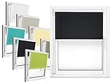 npluseins Plissee - vormontiert und mit Klemmfixierung am Fensterahmen - kinderleichte 3-Step Montage, ca. 65 x 130 cm, schw