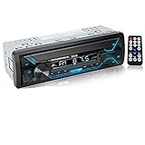 MCYAW Auto Autoradio-Audio 1Din Bluetooth-Stereo MP3. Spieler FM Empfänger 60Wx4 12V mit Fernbedienung AUX/USB/TF Karte im Dash-Kit Spieler (Color : Black)