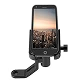 Rinpkop Handyhalterung Fahrrad,Metall Fahrradhalterung Handy Handyhalter Motorrad Für 4-6,8 Zoll Smartphone Mit 360°Drehbar,Rückspiegel,Schwarz und Silb
