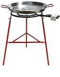 Paella Kochen Set 60 cm Paella Pfanne Stahl poliert – 450 mm Classic Brenner – Mirador Paella Set Garcima L