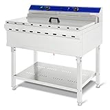 vertes Friteuse Fritteuse Fritöse Edelstahl 76L (9000W, 380V, Kaltzonenprinzip, Untergestell Inklusive, Temperatur 50-200°C, Ablasshahn, 2 Frittierkörbe, Reset Taste, Betrieb mit Öl & Flüssigem Fett)
