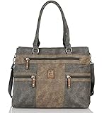 irisaa Handtasche Damen Shopper Mittelgroß Schultertasche Multifunktionale Henkeltasche Umhängetasche mit Abnehmbarem Schulterriemen und vielen Fächern, Damen Tasche: