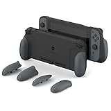 Skull & Co. GripCase: Eine andockbare Schutzhülle mit austauschbaren Griffen [passend für alle Handgrößen] für Nintendo Switch [Keine Tragetasche] - Grau (Grau)