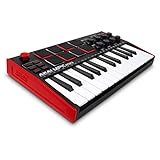 AKAI Professional MPK Mini MK3 – 25-Tasten USB MIDI Keyboard Controller, 8 hintergrundbeleuchtete Drum Pads, 8 Regler und Musikproduktion-Softw