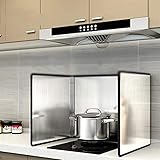 FANNISS0827 Spritzschutz Herd,Spritzschutz küche,Anti-Spritzschutz-Schutz 4-seitiger Spritzschutz Faltbarer Edelstahl-Ölspritzschutz Küche(Color:50 * 50 * 50cm)