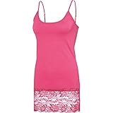 Kaiser24 Longtop für Damen mit Spathetti-Trägern - Leicht tailliertes Sommertop mit Rundhals-Ausschnitt (L (44/46), Spaghetti-Top pink (Uni))