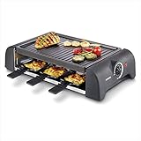 Korona 45065 Raclette für 6 Personen | 6 Pfannen & Spatel | Mit antihaftbeschichteter Grillplatte | Langes 1,2 m Kabel | 1000 W