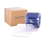 PVC-Streifen Rollenware, 3x300mm,25m, transparent/durchsichtig, zur Verwendung als Streifenvorhang/Lamellenvorhang, Industrievorhang, wetterfest & witterungsbeständig, Weich-PVC
