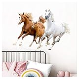 Little Deco Wandaufkleber Pferde I M - 55 x 38 cm (BxH) I Wandsticker Pony Wandtattoo Mädchen Kinderzimmer Deko Bild Sticker Ross Aufkleber Rösser DL475