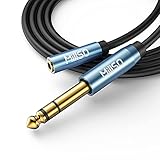 MillSO 6.35 auf 3.5 Stereo Adapter 3m - 6.35mm Klinkenstecker auf 3.5mm TRS Buchse Aux Audio Adapterkabel mit Vergoldete Kontakte & Aluminiumgehäuse für Kopfhörer, Lautsprecher und Heimkino G