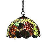 Tiffany-Stil Trauben Decke Anhängerbefestigung in 12-Zoll-Vintage-Glasmalerei Pendelleuchte für Esszimmer Küche Insel Flur Kunst Beleuchtung,220V, E27,B