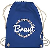 Shirtracer JGA Junggesellenabschied Frauen - Braut Blumenkranz - Unisize - Royalblau - turnbeutel braut - WM110 - Turnbeutel und Stoffbeutel aus Baumw