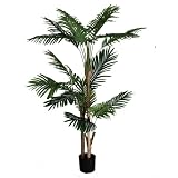 PrettyPflanzen Kunstpalme 160cm | Künstliche Palme mit 3 Stämmen | Kunstpalme groß 160cm |