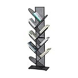 MOJ Bücherregal Einfaches Bücherregal Regal Geschossbauten Boden Wohnzimmer Schlaf Eisen-Baum-Form-Bibliothek Einfache Home Studenten Buch-Regale Bücherschrank (Color : Black)