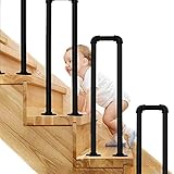 YFF-Handläufe Schmiedeeiserner schwarzer Treppen handlauf Treppengeländer für den Außenbereich Sicherheits-Stützstange für den Außen-Loft-Korridor fü